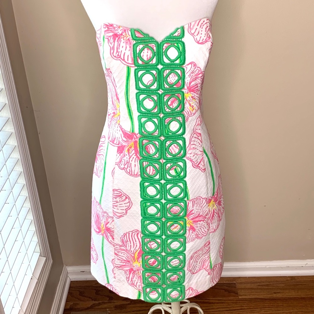 Lilly Pulitzer Angela white, green and pink dress